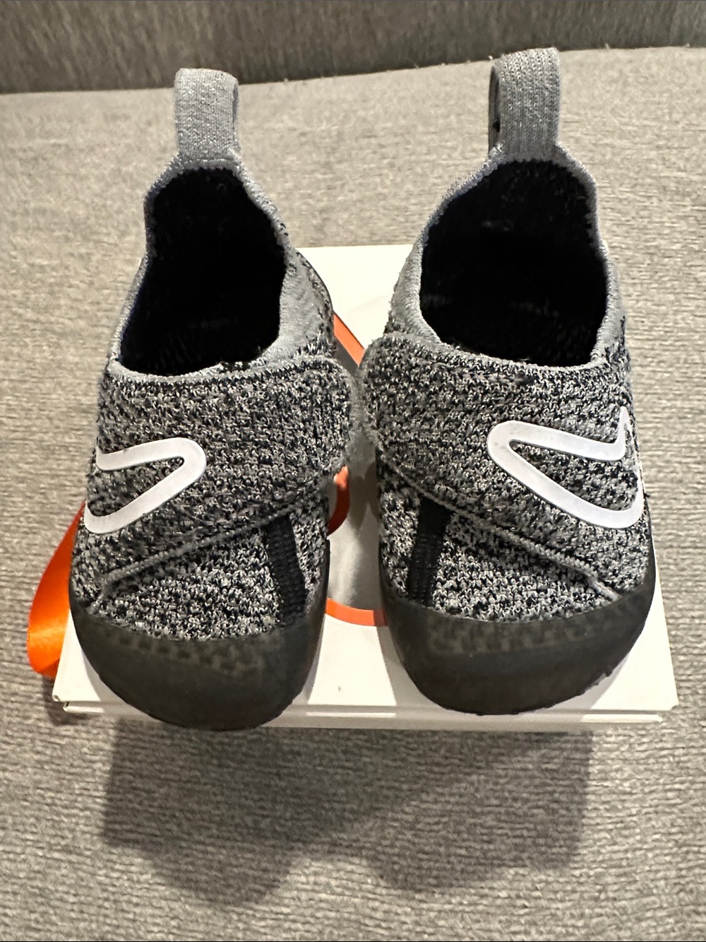Baby Toddler Swoosh 1 Nike Gray Knit Slip-On